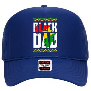 Black Dad Juneteenth King Father Black History Month Melanin Gift High Crown Mesh Back Trucker Hat