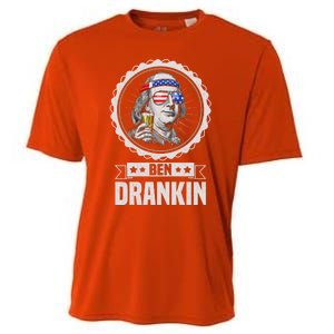 Ben Drankin July 4th American Flag Patriotic Beer Er Cool Gift Cooling Performance Crew T-Shirt