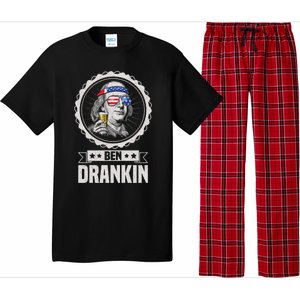 Ben Drankin July 4th American Flag Patriotic Beer Er Cool Gift Pajama Set