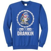 Ben Drankin July 4th American Flag Patriotic Beer Er Cool Gift Sweatshirt