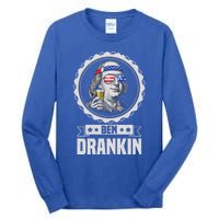 Ben Drankin July 4th American Flag Patriotic Beer Er Cool Gift Tall Long Sleeve T-Shirt