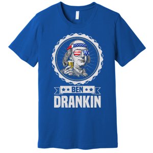 Ben Drankin July 4th American Flag Patriotic Beer Er Cool Gift Premium T-Shirt