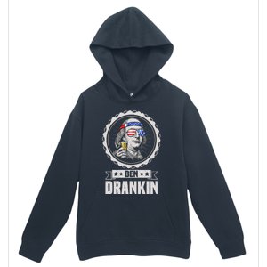 Ben Drankin July 4th American Flag Patriotic Beer Er Cool Gift Urban Pullover Hoodie