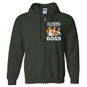 Boxer Dog Just A Girl Who Loves Dogs Full Zip Hoodie