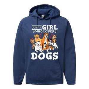 Boxer Dog Just A Girl Who Loves Dogs Performance Fleece Hoodie