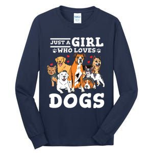 Boxer Dog Just A Girl Who Loves Dogs Tall Long Sleeve T-Shirt