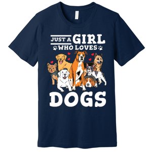 Boxer Dog Just A Girl Who Loves Dogs Premium T-Shirt