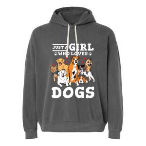 Boxer Dog Just A Girl Who Loves Dogs Garment-Dyed Fleece Hoodie