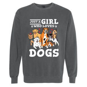 Boxer Dog Just A Girl Who Loves Dogs Garment-Dyed Sweatshirt