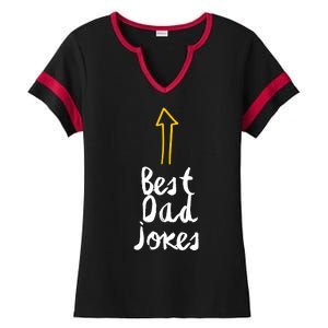 Best Dad Jokes Arrow Funny Gift Ladies Halftime Notch Neck Tee