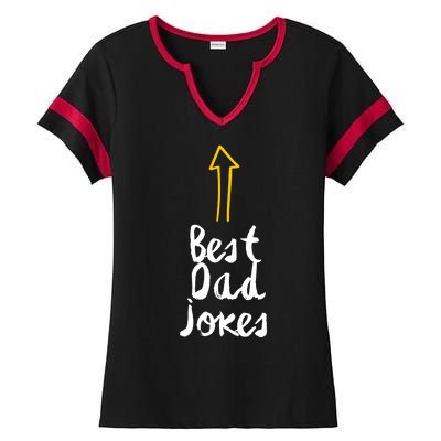 Best Dad Jokes Arrow Funny Gift Ladies Halftime Notch Neck Tee