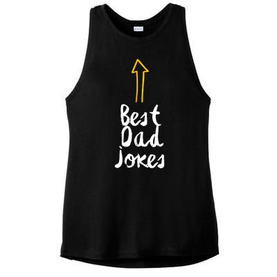 Best Dad Jokes Arrow Funny Gift Ladies PosiCharge Tri-Blend Wicking Tank