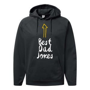 Best Dad Jokes Arrow Funny Gift Performance Fleece Hoodie