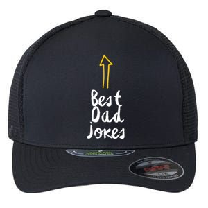 Best Dad Jokes Arrow Funny Gift Flexfit Unipanel Trucker Cap