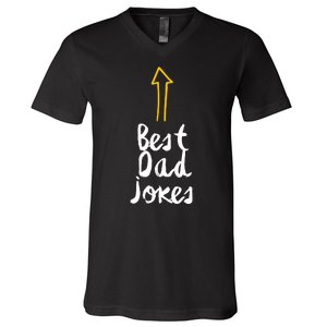 Best Dad Jokes Arrow Funny Gift V-Neck T-Shirt