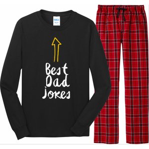 Best Dad Jokes Arrow Funny Gift Long Sleeve Pajama Set