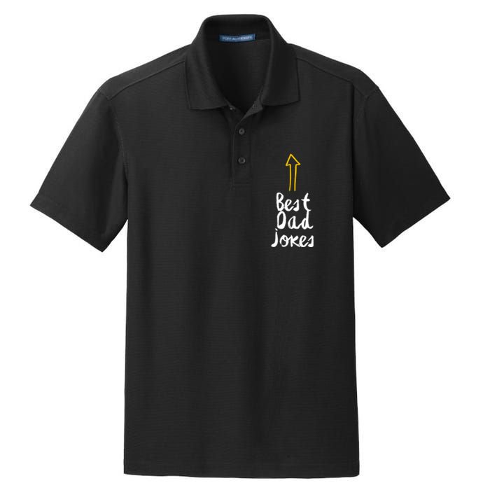 Best Dad Jokes Arrow Funny Gift Dry Zone Grid Polo