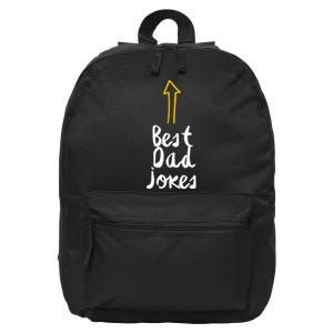 Best Dad Jokes Arrow Funny Gift 16 in Basic Backpack