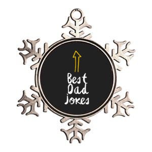 Best Dad Jokes Arrow Funny Gift Metallic Star Ornament