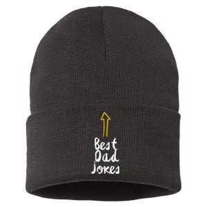 Best Dad Jokes Arrow Funny Gift Sustainable Knit Beanie