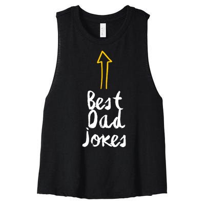 Best Dad Jokes Arrow Funny Gift Women's Racerback Cropped Tank