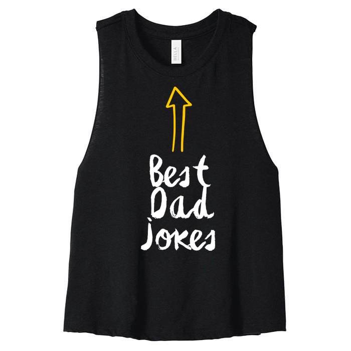 Best Dad Jokes Arrow Funny Gift Women's Racerback Cropped Tank