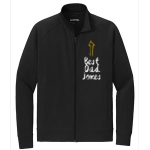 Best Dad Jokes Arrow Funny Gift Stretch Full-Zip Cadet Jacket