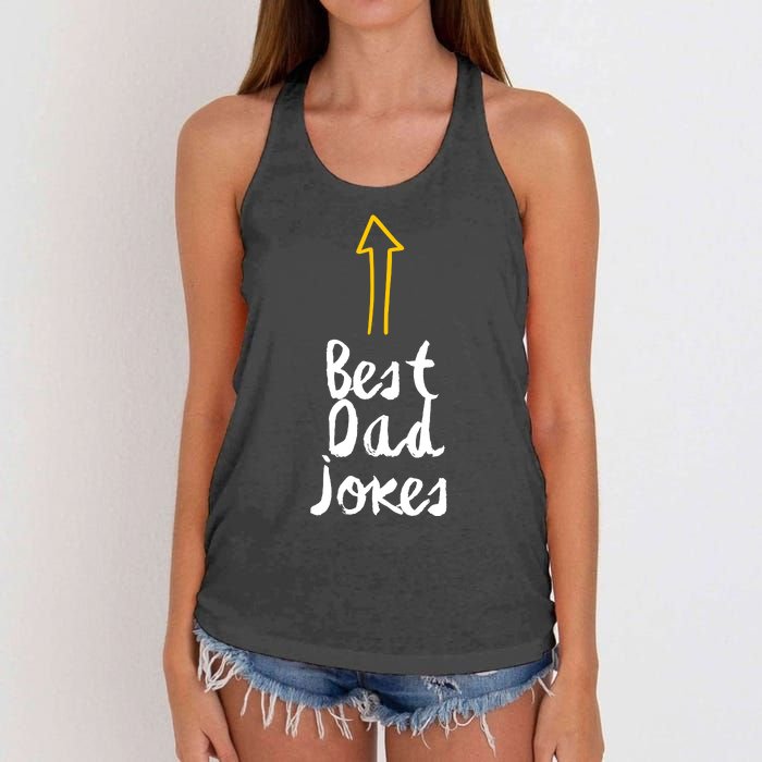 Best Dad Jokes Arrow Funny Gift Women's Knotted Racerback Tank