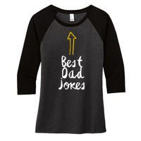 Best Dad Jokes Arrow Funny Gift Women's Tri-Blend 3/4-Sleeve Raglan Shirt