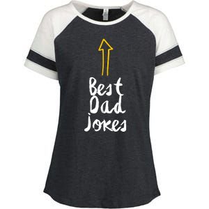 Best Dad Jokes Arrow Funny Gift Enza Ladies Jersey Colorblock Tee