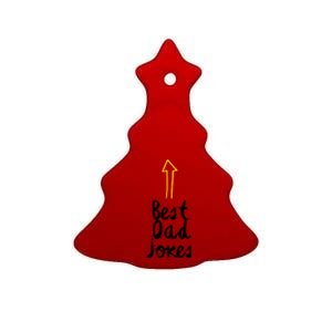 Best Dad Jokes Arrow Funny Gift Ceramic Tree Ornament