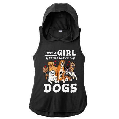 Boxer Dog Just a Who Loves Dogs Ladies PosiCharge Tri-Blend Wicking Draft Hoodie Tank