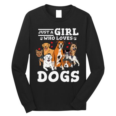 Boxer Dog Just a Who Loves Dogs Long Sleeve Shirt