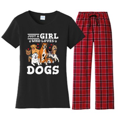 Boxer Dog Just a Who Loves Dogs Women's Flannel Pajama Set