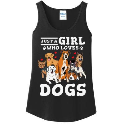 Boxer Dog Just a Who Loves Dogs Ladies Essential Tank