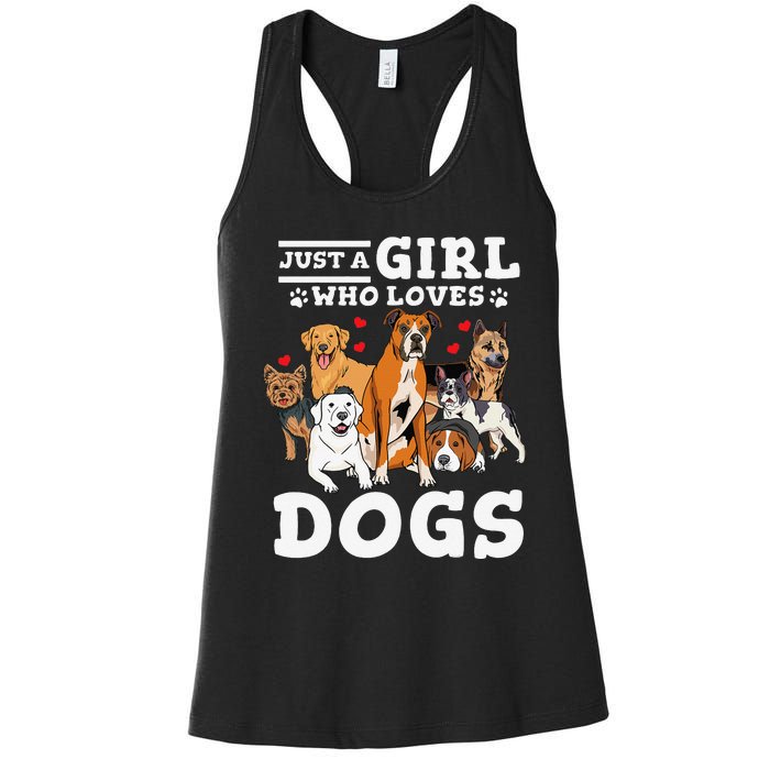 Boxer Dog Just a Who Loves Dogs Women's Racerback Tank