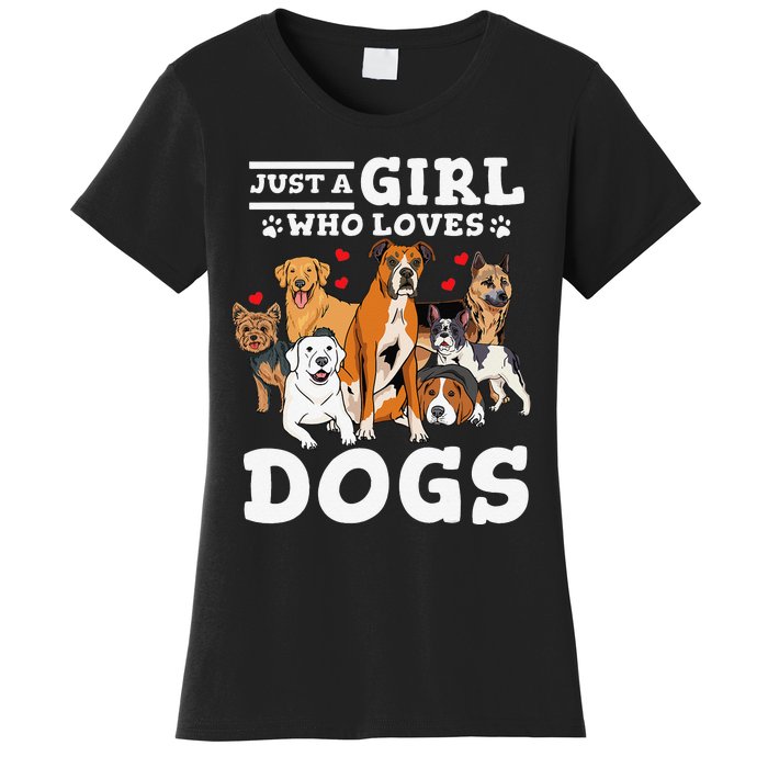 Boxer Dog Just a Who Loves Dogs Women's T-Shirt