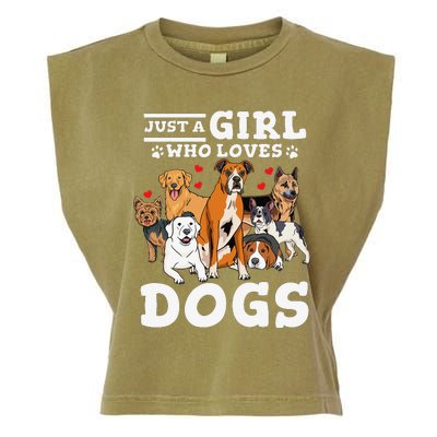 Boxer Dog Just a Who Loves Dogs Garment-Dyed Women's Muscle Tee