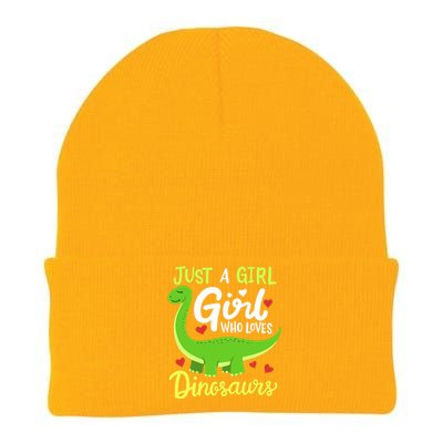 Brachiosaurus Dinosaur Just a Girl Who Loves Dinosaurs Knit Cap Winter Beanie