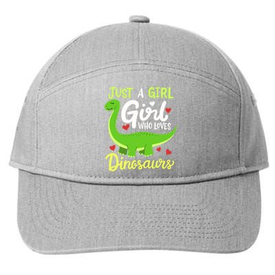 Brachiosaurus Dinosaur Just a Girl Who Loves Dinosaurs 7-Panel Snapback Hat