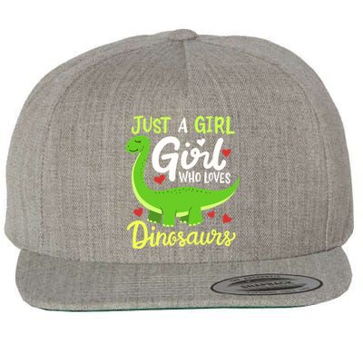 Brachiosaurus Dinosaur Just a Girl Who Loves Dinosaurs Wool Snapback Cap