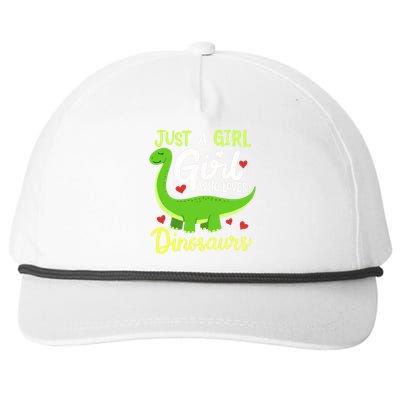 Brachiosaurus Dinosaur Just a Girl Who Loves Dinosaurs Snapback Five-Panel Rope Hat