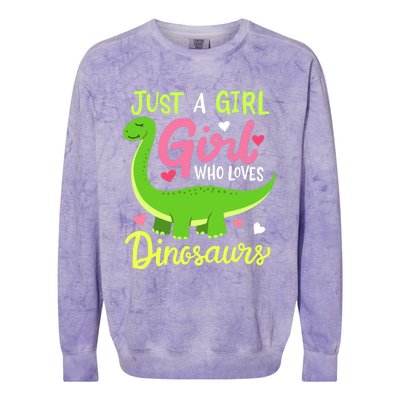  Brachiosaurus Dinosaur Just a Girl Who Loves Dinosaurs Colorblast Crewneck Sweatshirt