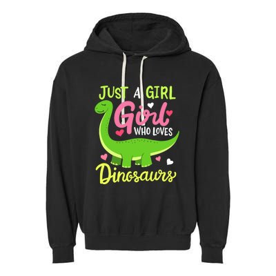  Brachiosaurus Dinosaur Just a Girl Who Loves Dinosaurs Garment-Dyed Fleece Hoodie