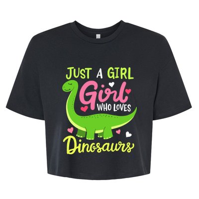  Brachiosaurus Dinosaur Just a Girl Who Loves Dinosaurs Bella+Canvas Jersey Crop Tee