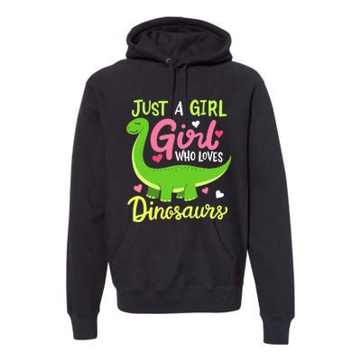  Brachiosaurus Dinosaur Just a Girl Who Loves Dinosaurs Premium Hoodie