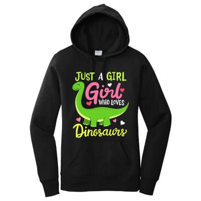  Brachiosaurus Dinosaur Just a Girl Who Loves Dinosaurs Women's Pullover Hoodie