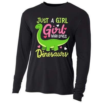  Brachiosaurus Dinosaur Just a Girl Who Loves Dinosaurs Cooling Performance Long Sleeve Crew