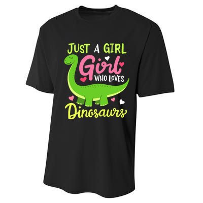  Brachiosaurus Dinosaur Just a Girl Who Loves Dinosaurs Performance Sprint T-Shirt