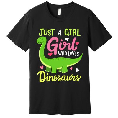  Brachiosaurus Dinosaur Just a Girl Who Loves Dinosaurs Premium T-Shirt